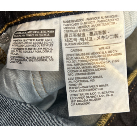 Levi's 505 Men's Jeans Sz 42x30 Regular Fit Dark Blue Wash Great Condition - Picture 6 of 8